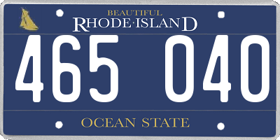RI license plate 465040