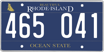 RI license plate 465041