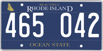 RI license plate 465042