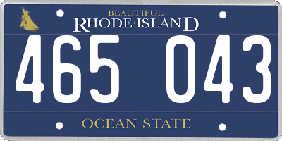RI license plate 465043