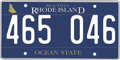 RI license plate 465046