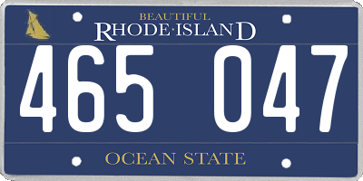 RI license plate 465047
