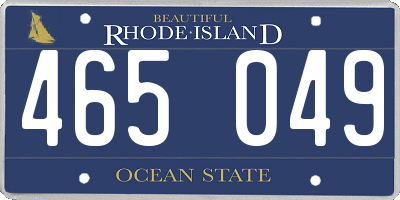 RI license plate 465049