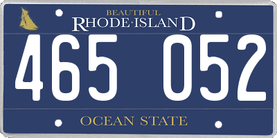 RI license plate 465052