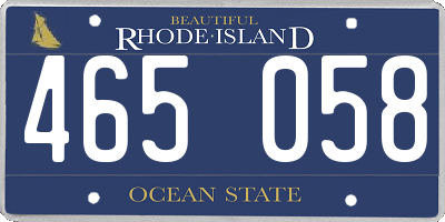 RI license plate 465058