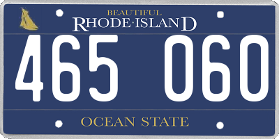 RI license plate 465060
