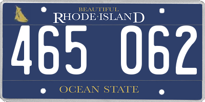 RI license plate 465062