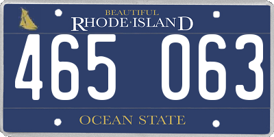RI license plate 465063