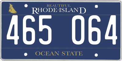 RI license plate 465064
