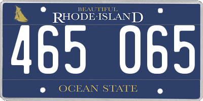 RI license plate 465065