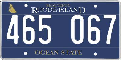RI license plate 465067