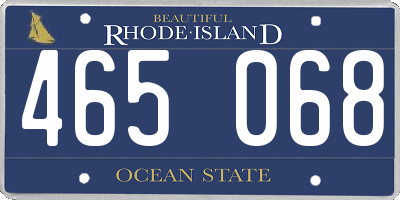 RI license plate 465068