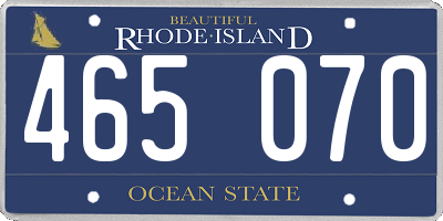 RI license plate 465070