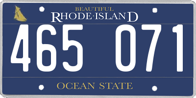 RI license plate 465071