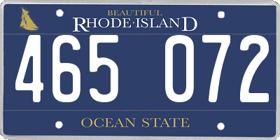 RI license plate 465072