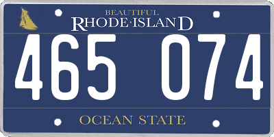 RI license plate 465074