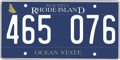 RI license plate 465076