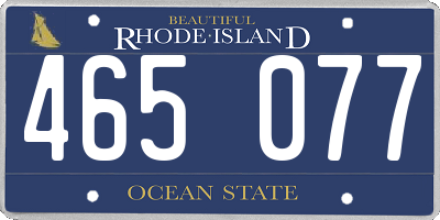 RI license plate 465077
