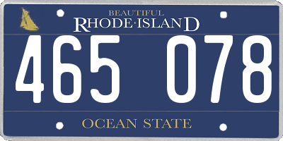 RI license plate 465078