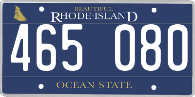RI license plate 465080