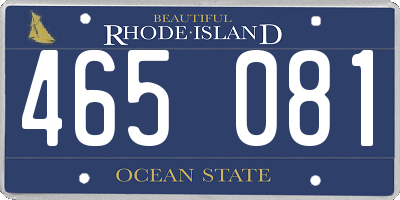 RI license plate 465081