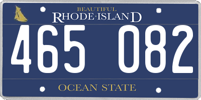 RI license plate 465082