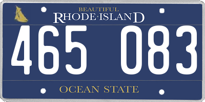 RI license plate 465083
