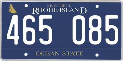 RI license plate 465085