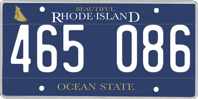 RI license plate 465086