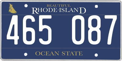 RI license plate 465087