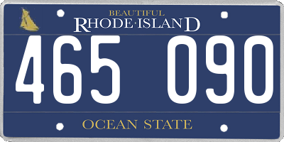 RI license plate 465090