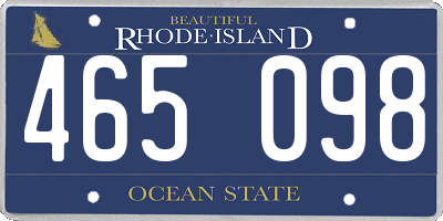 RI license plate 465098