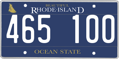RI license plate 465100