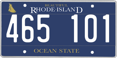 RI license plate 465101