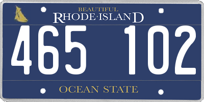 RI license plate 465102