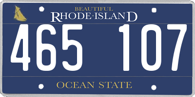 RI license plate 465107