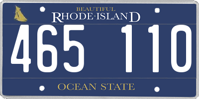 RI license plate 465110