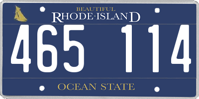 RI license plate 465114