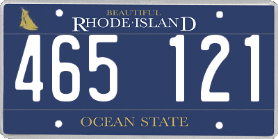 RI license plate 465121