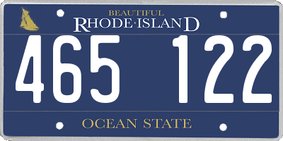 RI license plate 465122
