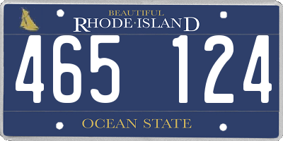 RI license plate 465124