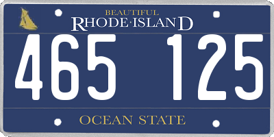 RI license plate 465125
