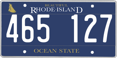 RI license plate 465127