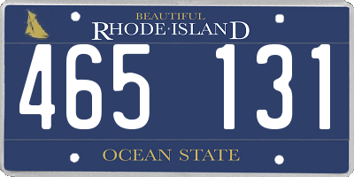 RI license plate 465131