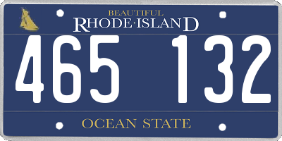 RI license plate 465132