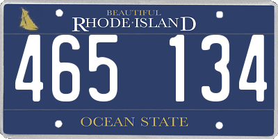 RI license plate 465134
