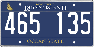 RI license plate 465135