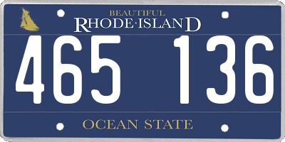 RI license plate 465136
