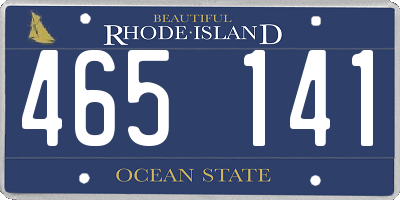 RI license plate 465141