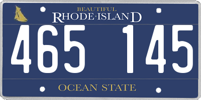 RI license plate 465145